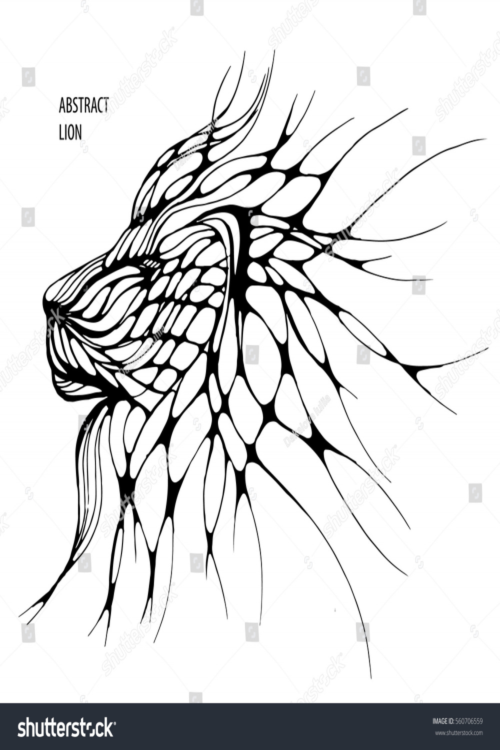 Abstrakte Zeichnung von lion