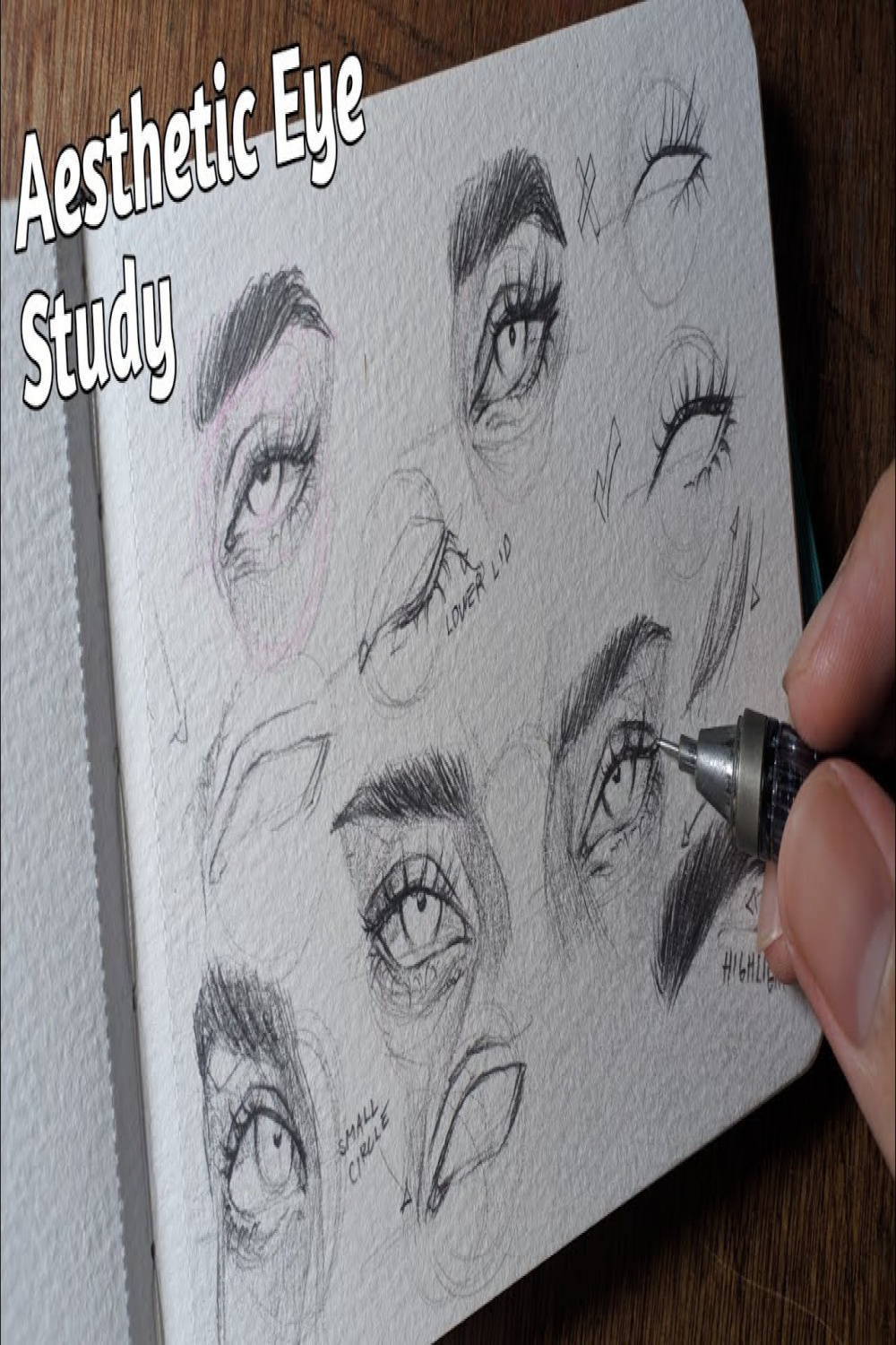 AESTHETIC EYE DRAWING STUDY TIME LAPSE (TUTORIAL) - JD ART