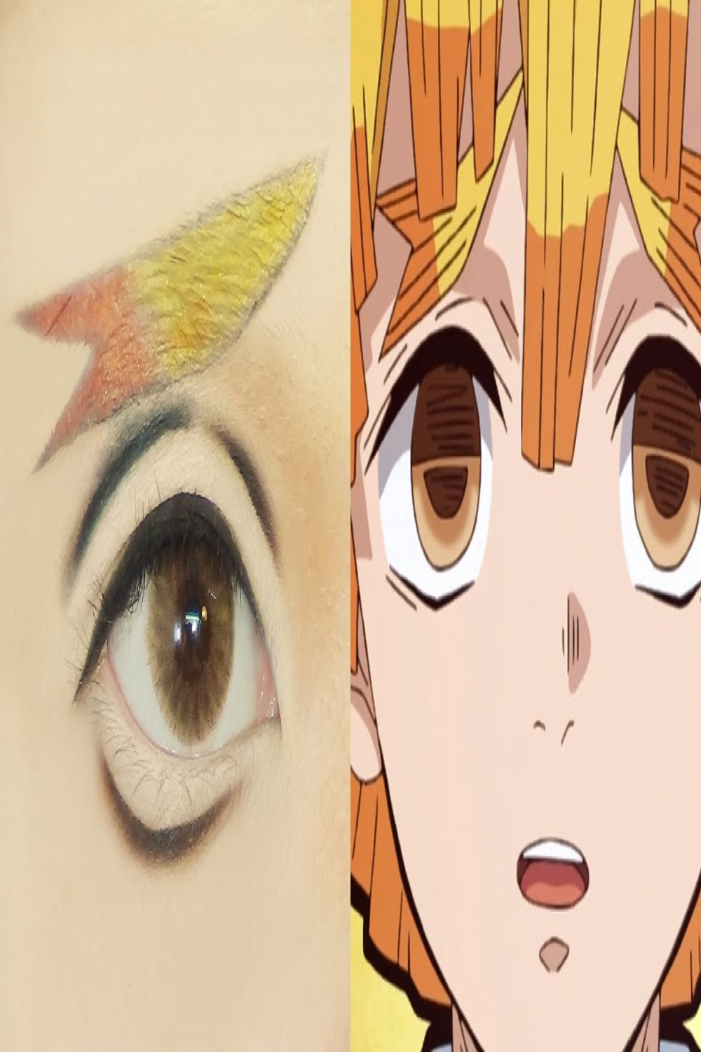 Agatsuma Zenitsu from Kimetsu no Yaiba 我妻 善逸  Tutorial: Anime Eye Makeup