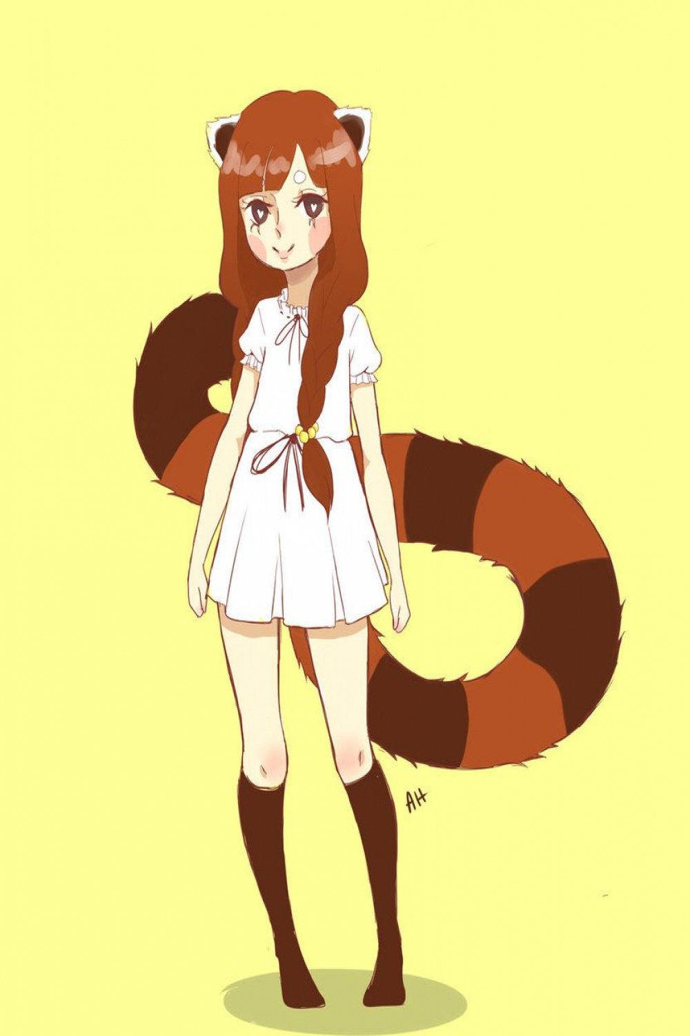 Anime red panda girl  Panda anime girl, Panda art, Red panda