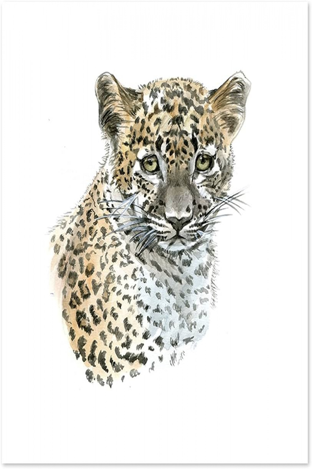 AtoZStudio A Leopard Print - Cute Baby Animal Watercolor Drawing