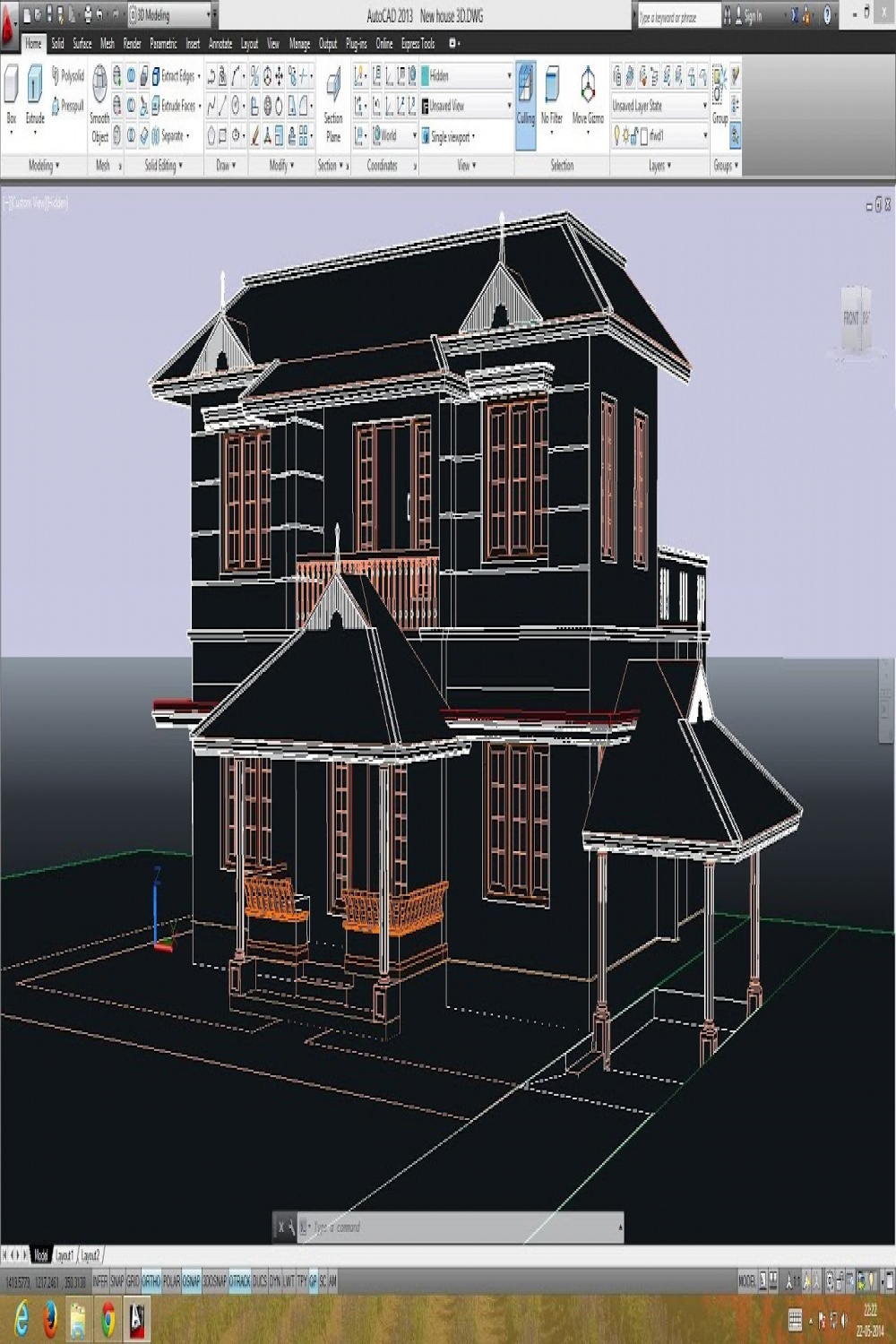 AutoCAD DOUBLE STORIED D HOUSE - PREPARING THE PLAN FOR D