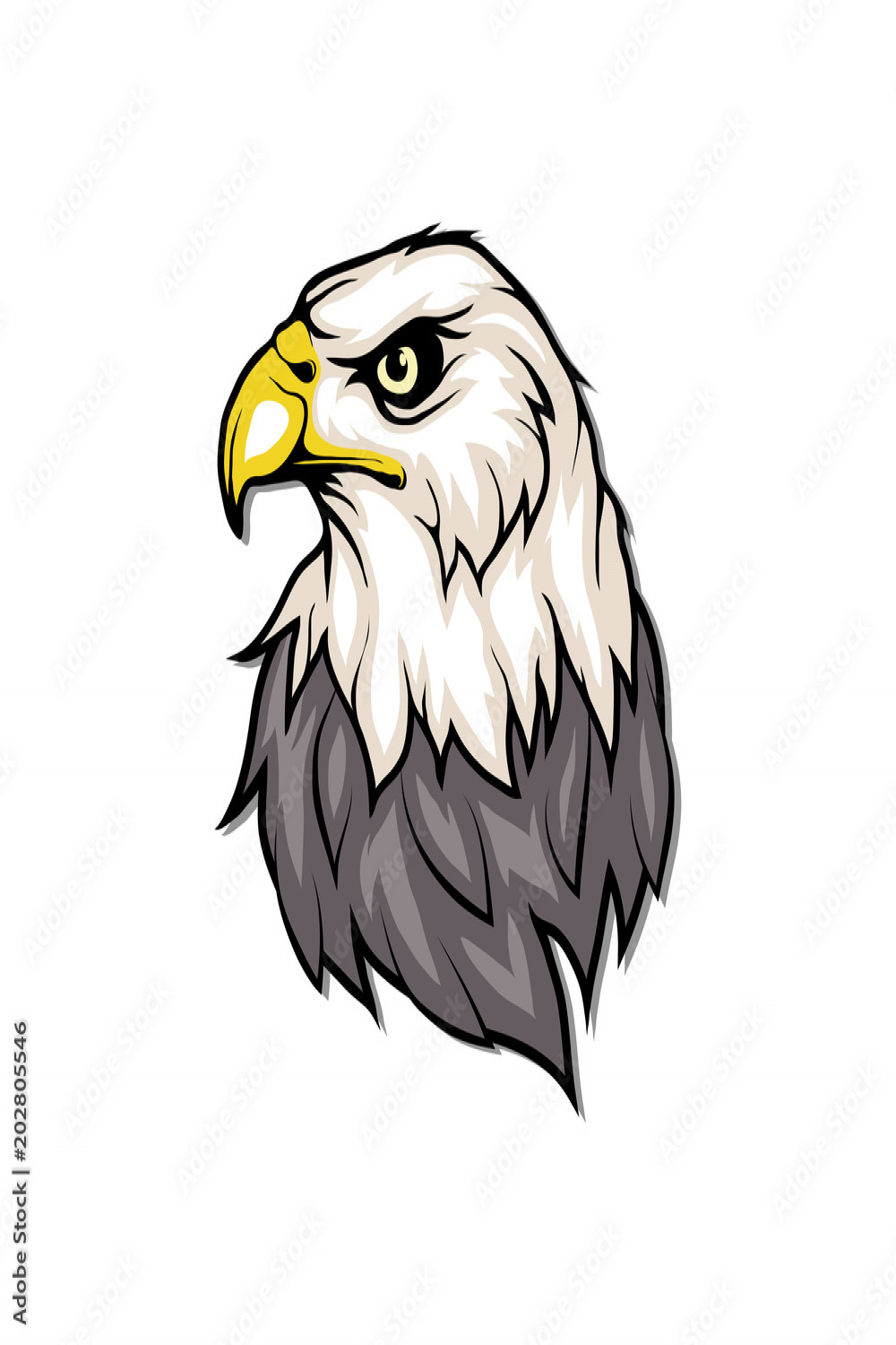 Bald eagle logo. Wild birds drawing. Head of an eagle