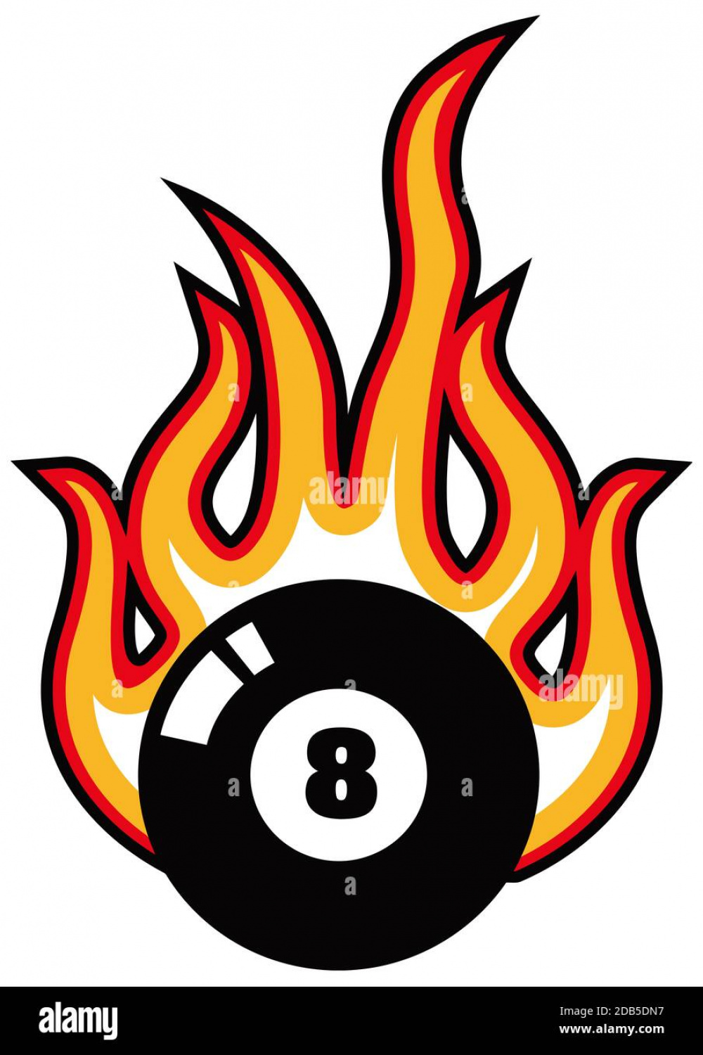 ball fire flames pool black sport illustration Stock Photo - Alamy