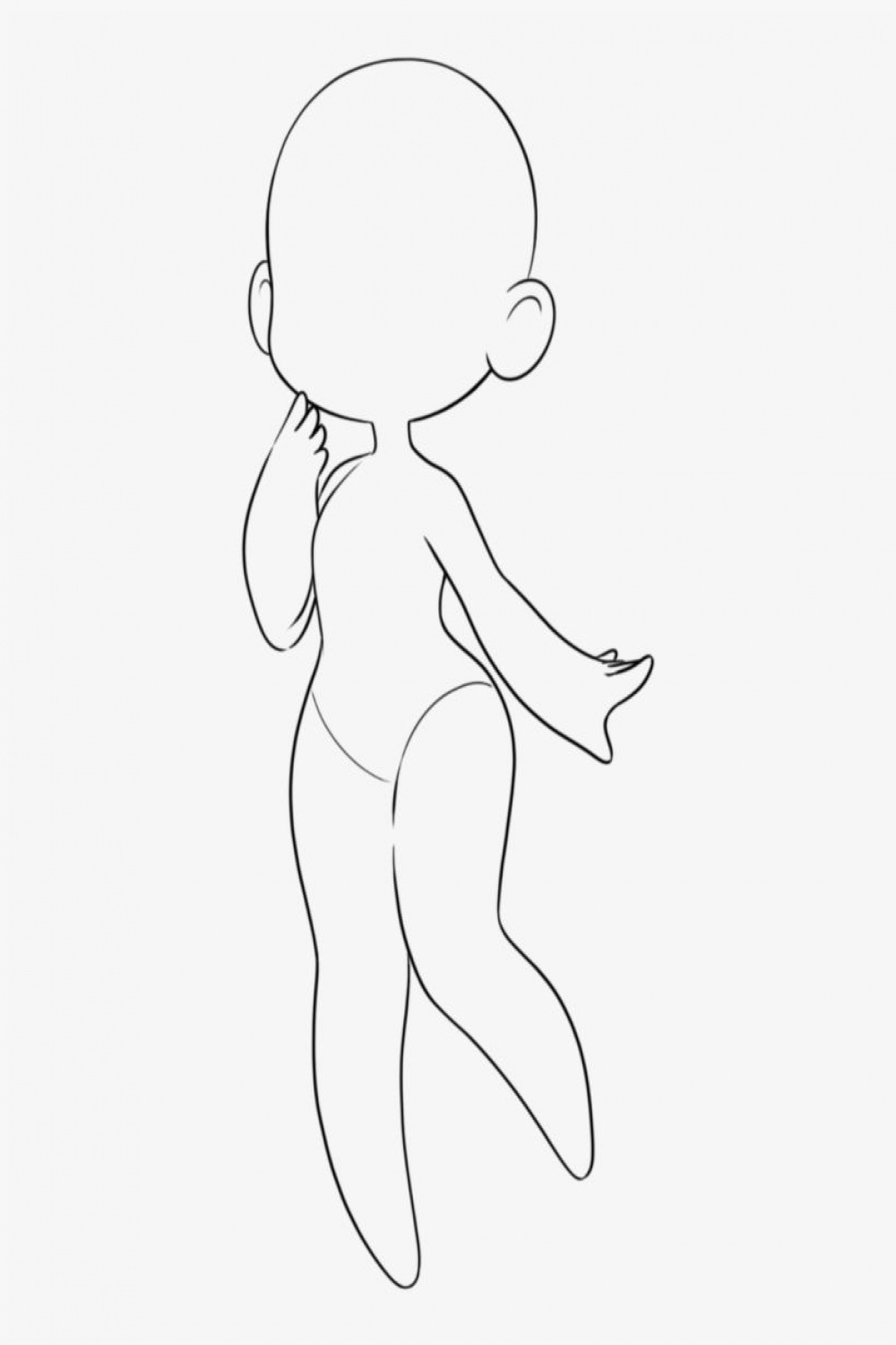 Base - Female Chibi Drawing Bases Transparent PNG - x