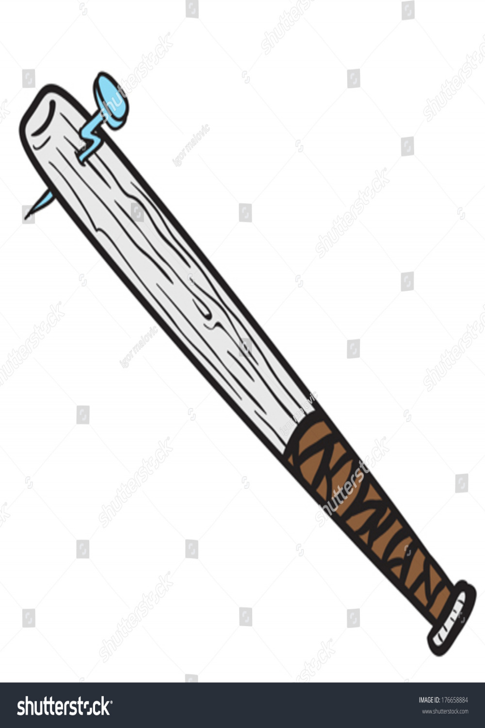 Baseball Bat Nail Cartoon Illustration Stock Vector (Royalty Free