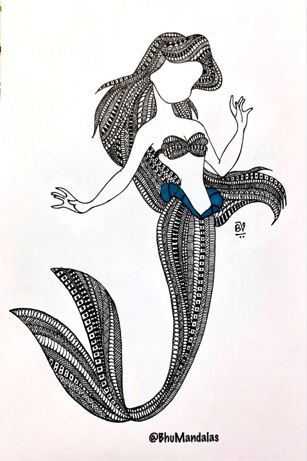 Be a Mermaid & make waves”  Disney art drawings, Mandala art