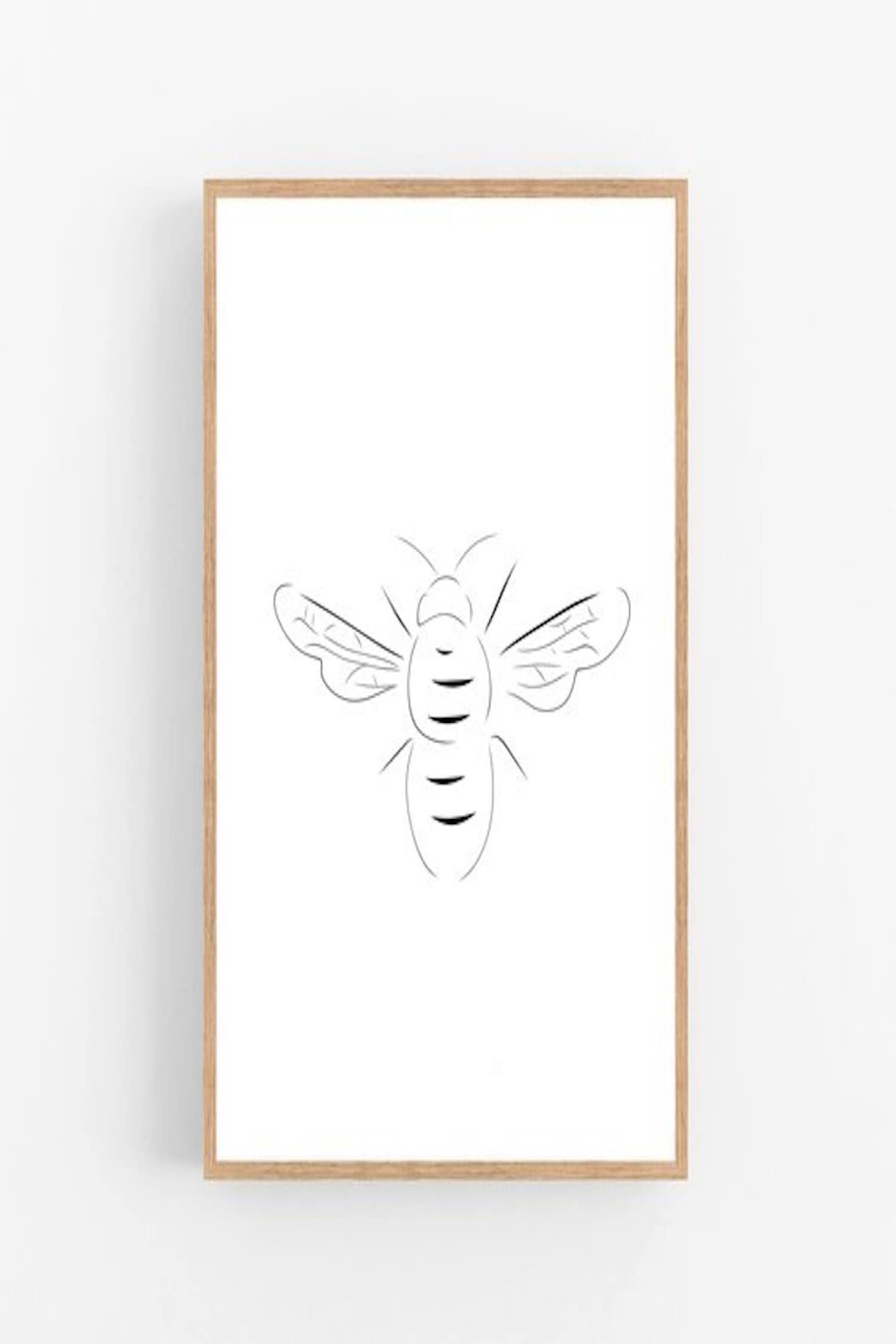 Bee Line Art, Bumble Bee Print, Abstract Insect Wall Decor