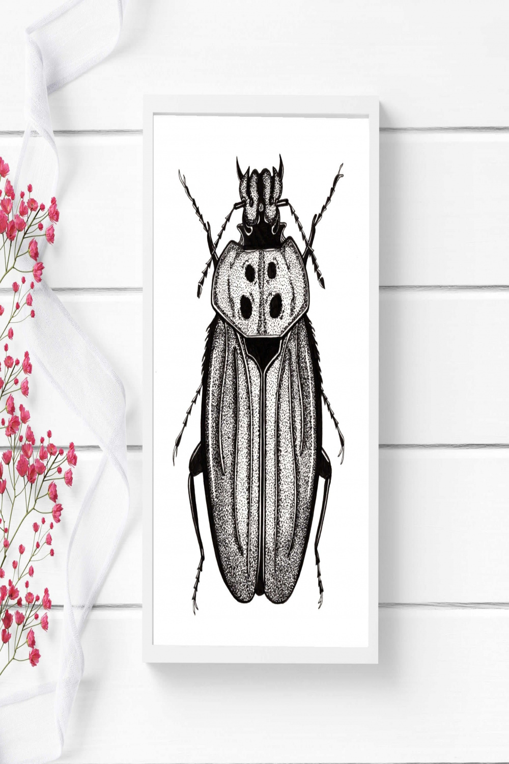 Beetle Distraction" Ink Drawing: Art Print – PinkPolish Design