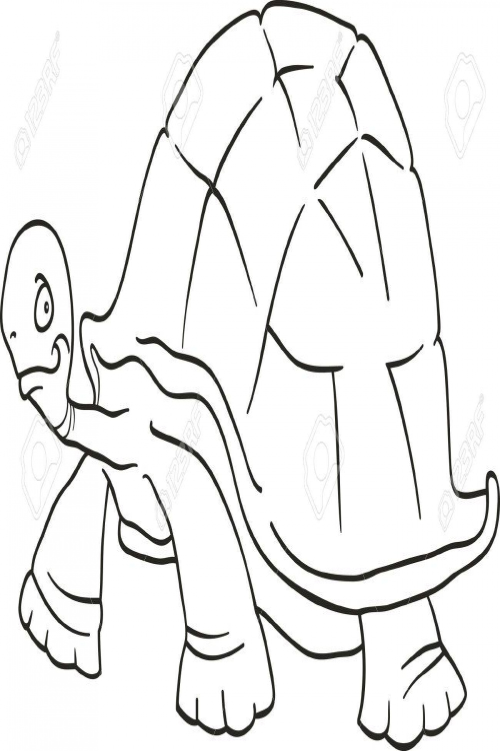 Big Turtle For Coloring Book Royalty Free SVG, Cliparts, Vectors