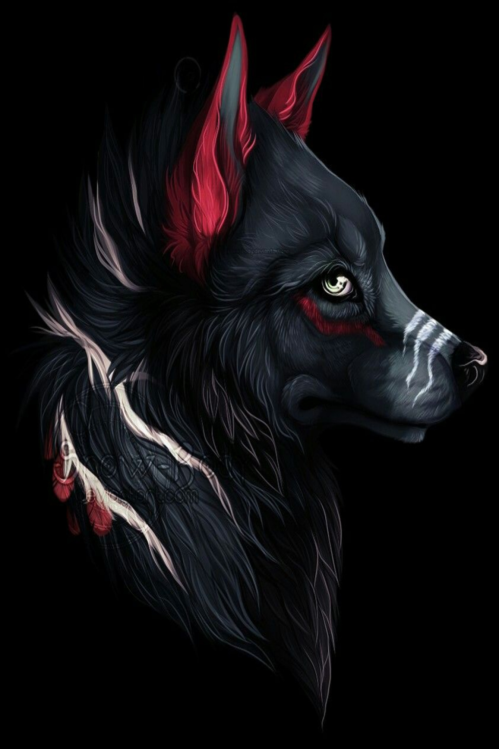 Black wolf  Animal art, Anime wolf, Fantasy art