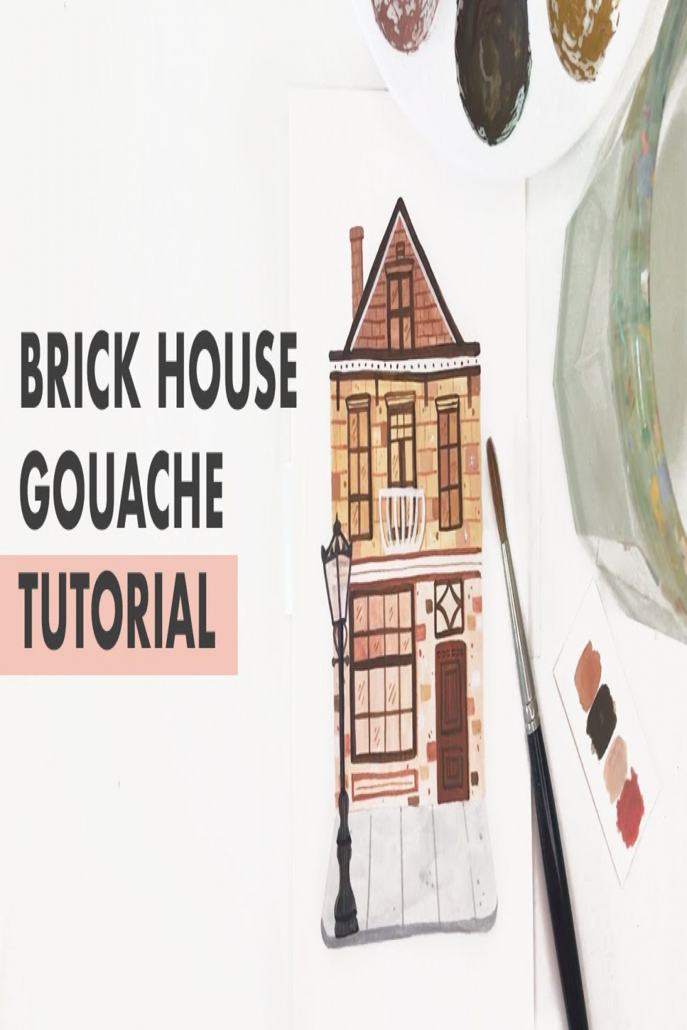 Brick House Gouache Painting Tutorial
