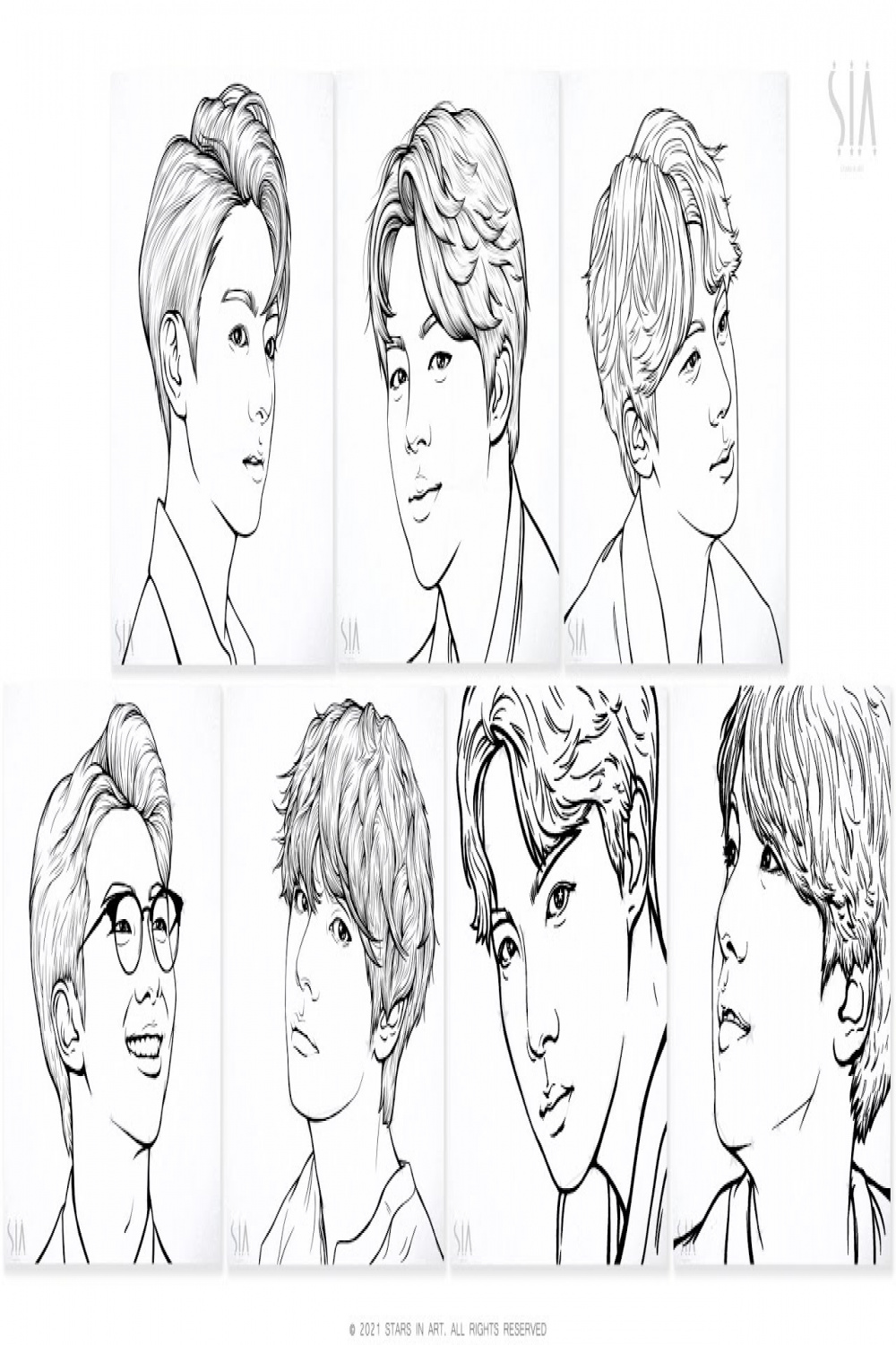 BTS Drawing All  Members