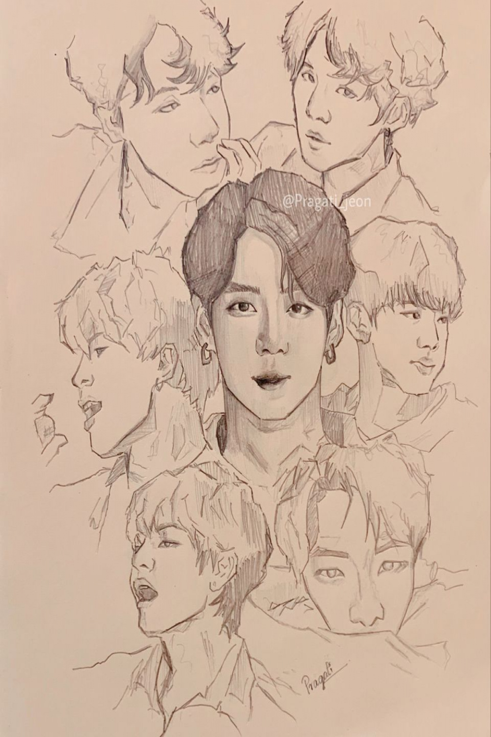 BTS SKETCH  Easy cartoon drawings, Bts drawings, Art drawings