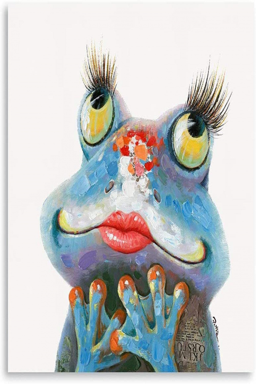 Canvas Picture Canvas Frog Wall Art Decor: Side by Side Frogs with