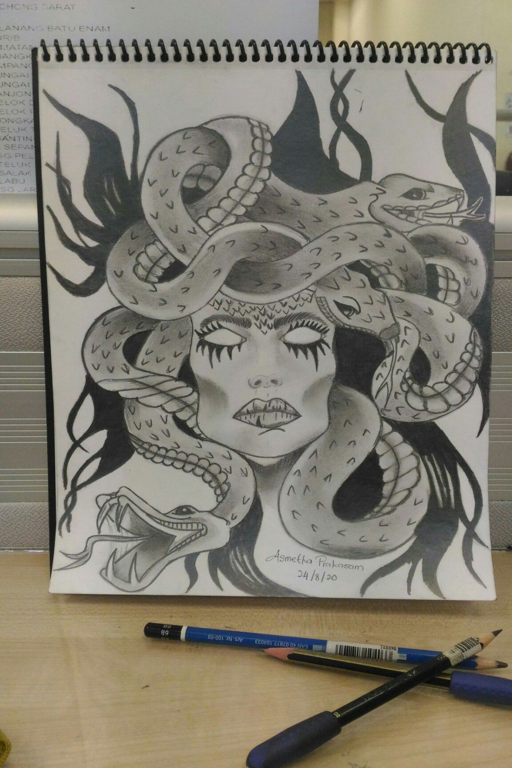 Captivating Pencil Sketch of Medusa