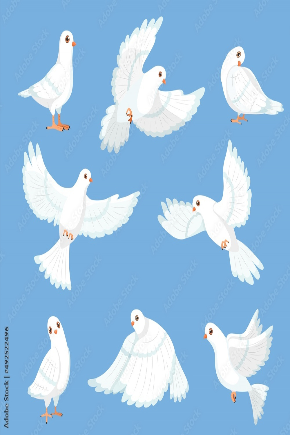 Cartoon white dove