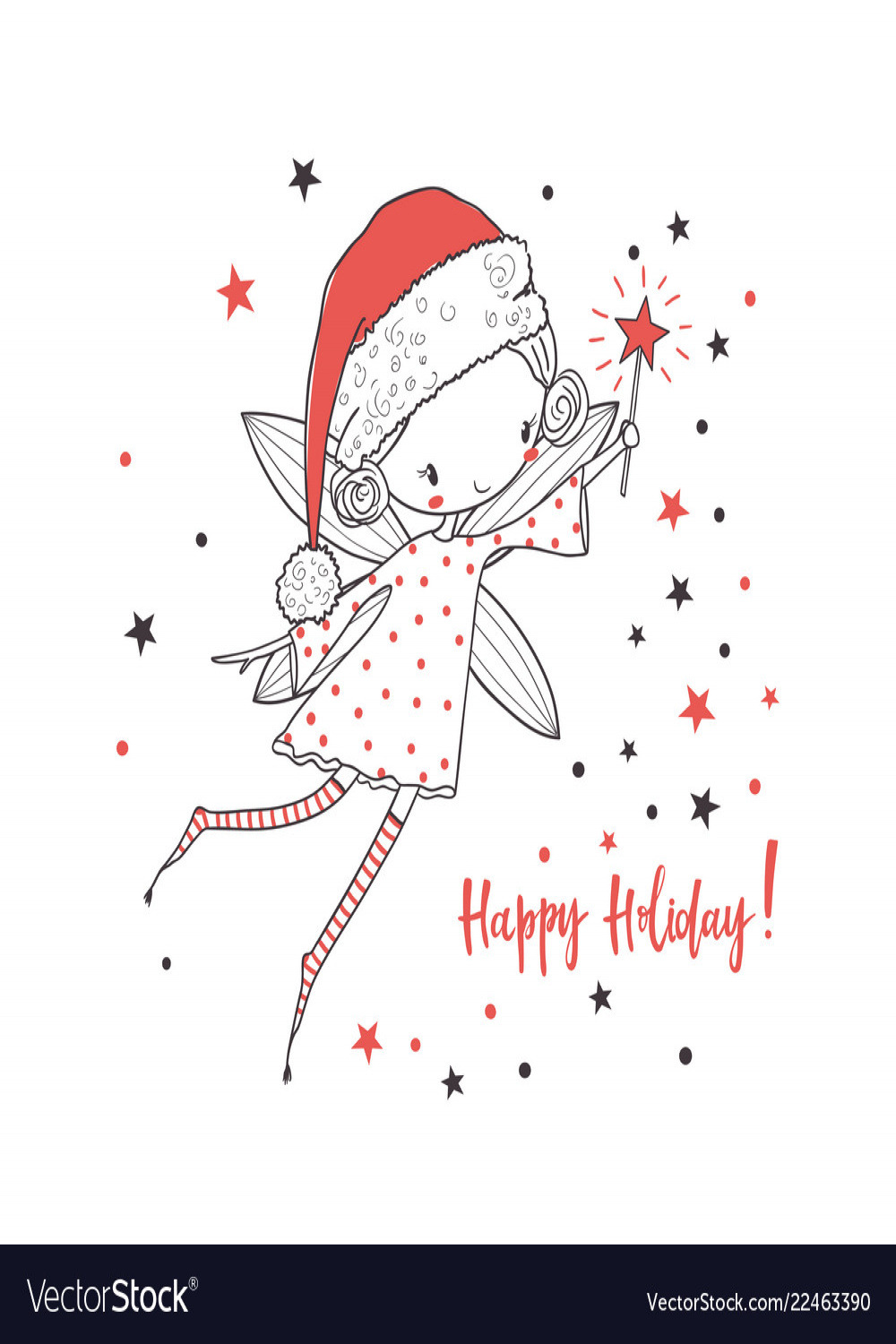 Christmas fairy for kids Royalty Free Vector Image