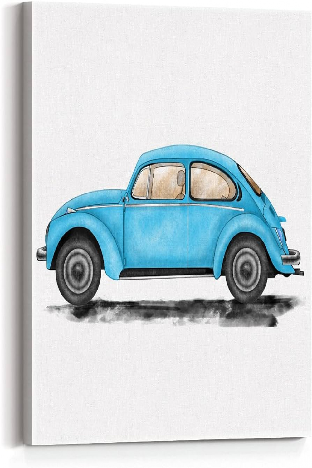 Classic Car Canvas Wall Art Picture Print Framed Transport Retro Car  Painting Print Watercolor Nursery Canvas Wall Decor for Home Playroom  Toddler
