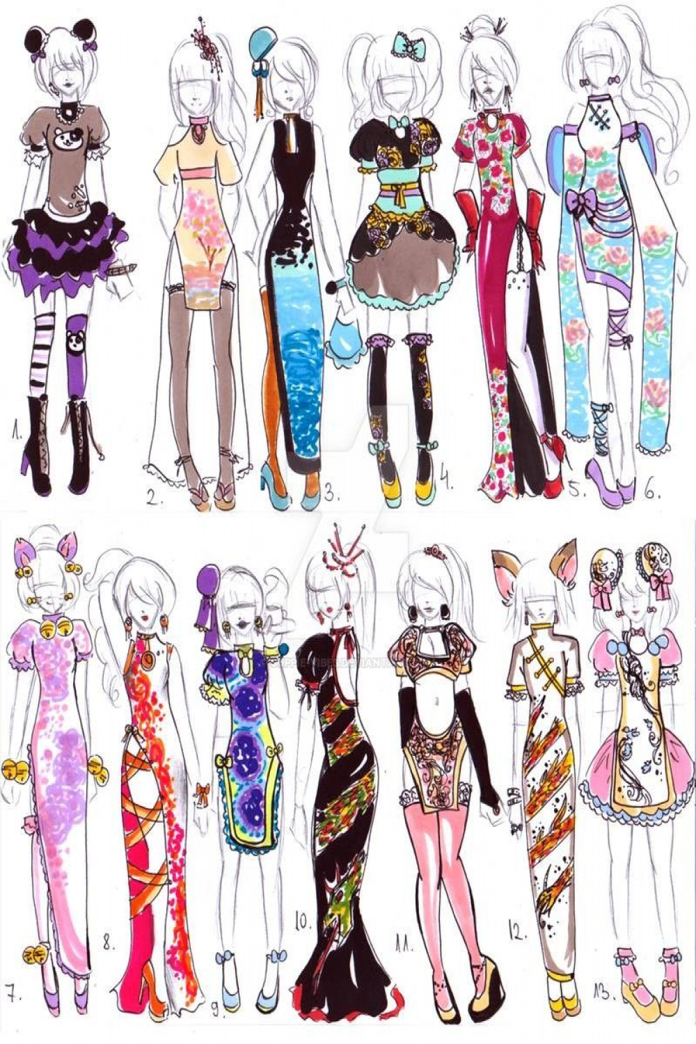 CLOSED-Chinese dress designs by Guppie-Vibes on DeviantArt