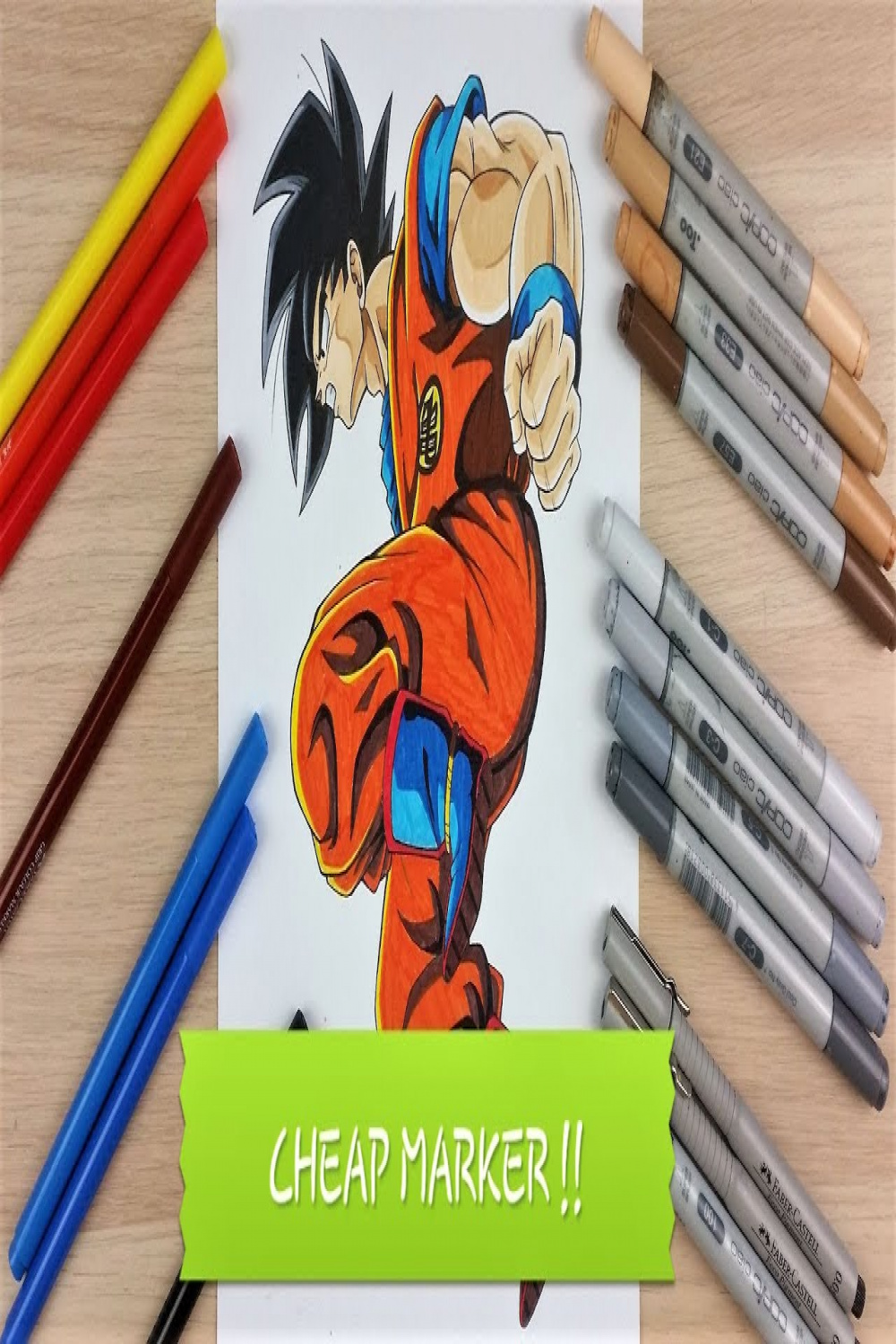 ✖️ Coloring GOKU with CHEAP  DOLLAR MARKERS ✖️  TolgArt