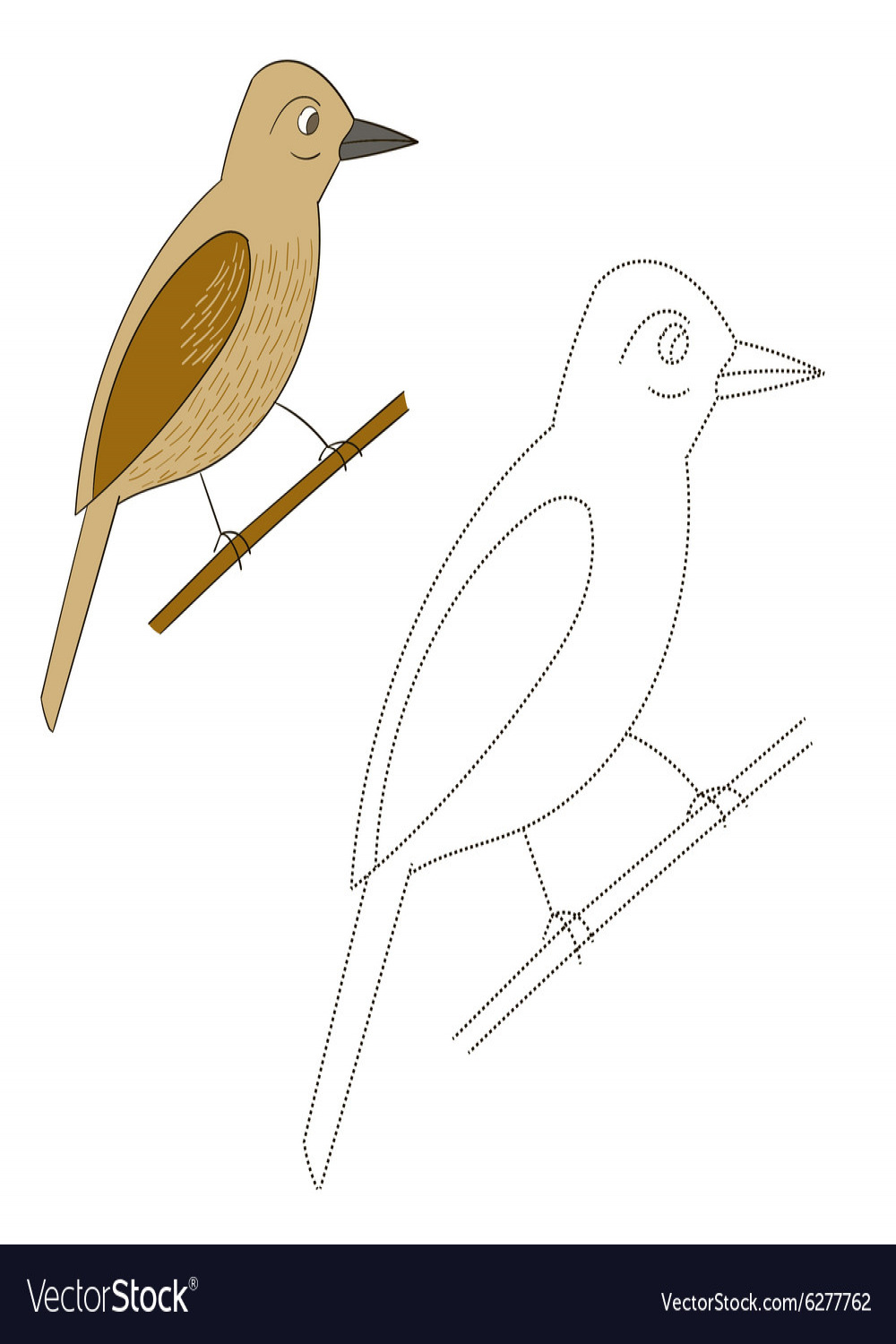 Connect the dots game xenops bird Royalty Free Vector Image