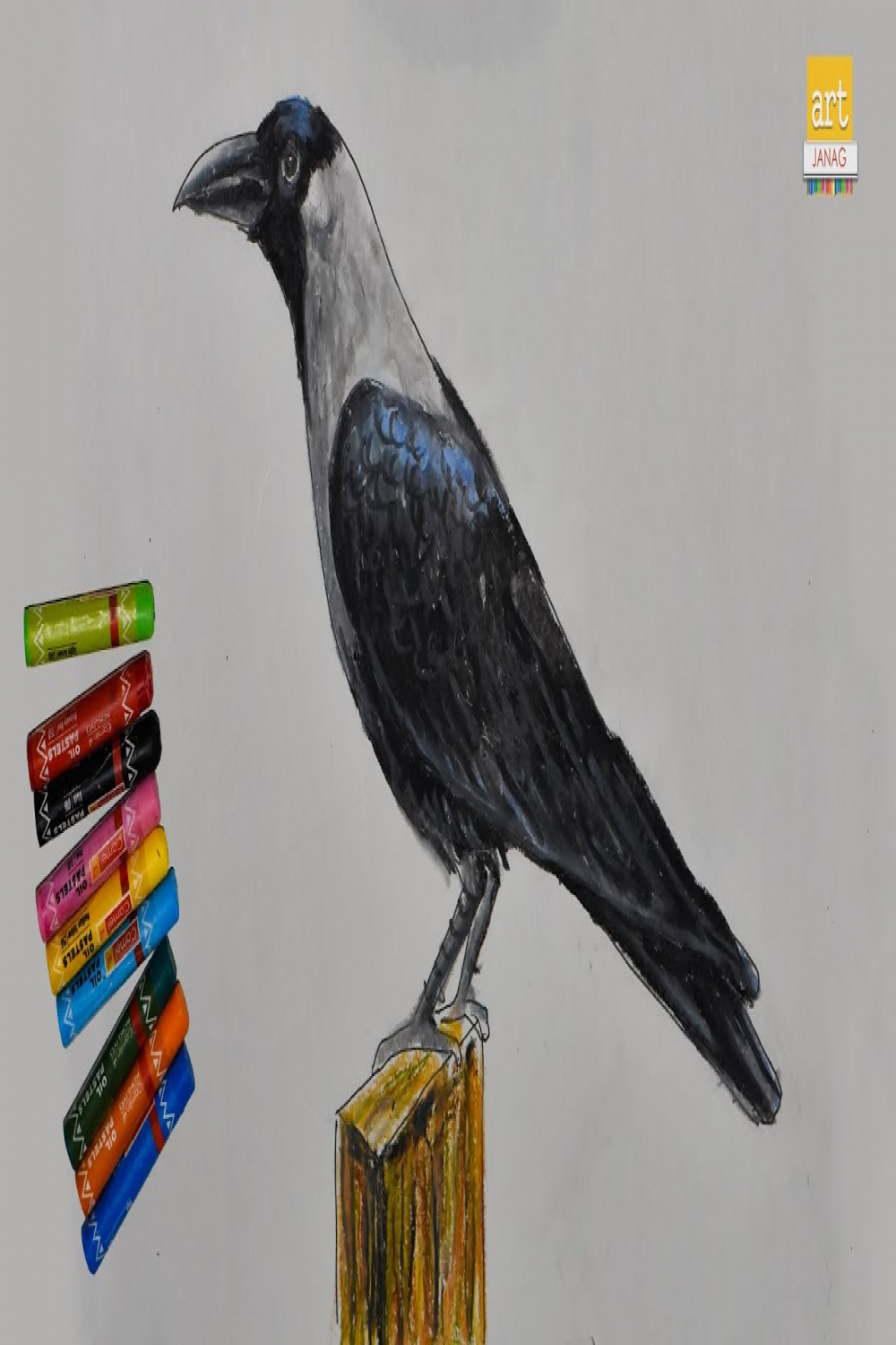 Crow drawing  How to draw Crow  Art JanaG