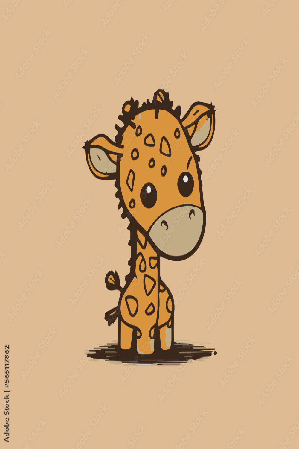 Cute, Baby, Giraffe, Chibi, Art, Vector, Perfect, For, Birthdays