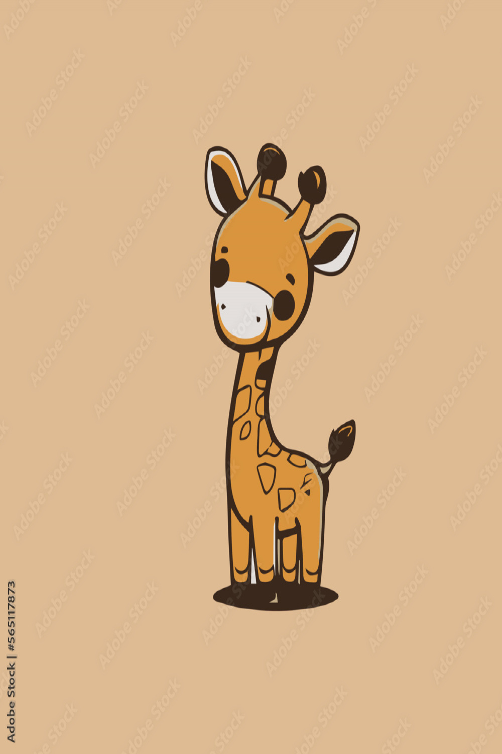 Cute, Baby, Giraffe, Chibi, Art, Vector, Perfect, For, Birthdays