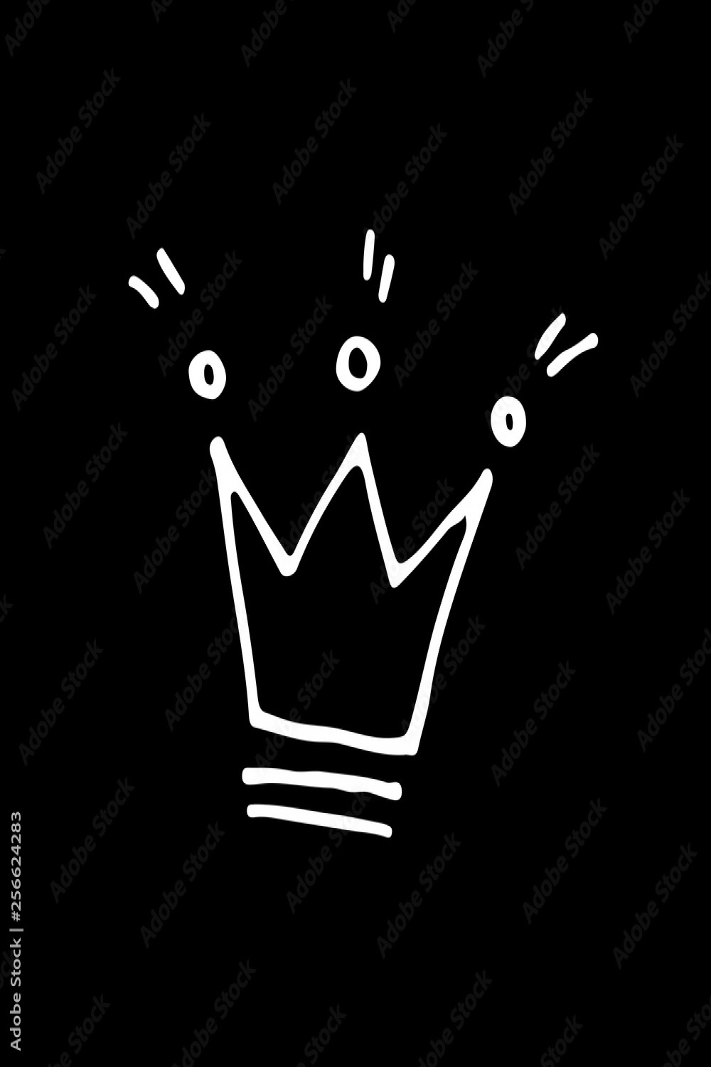 Cute cartoon hand drawn crown drawing