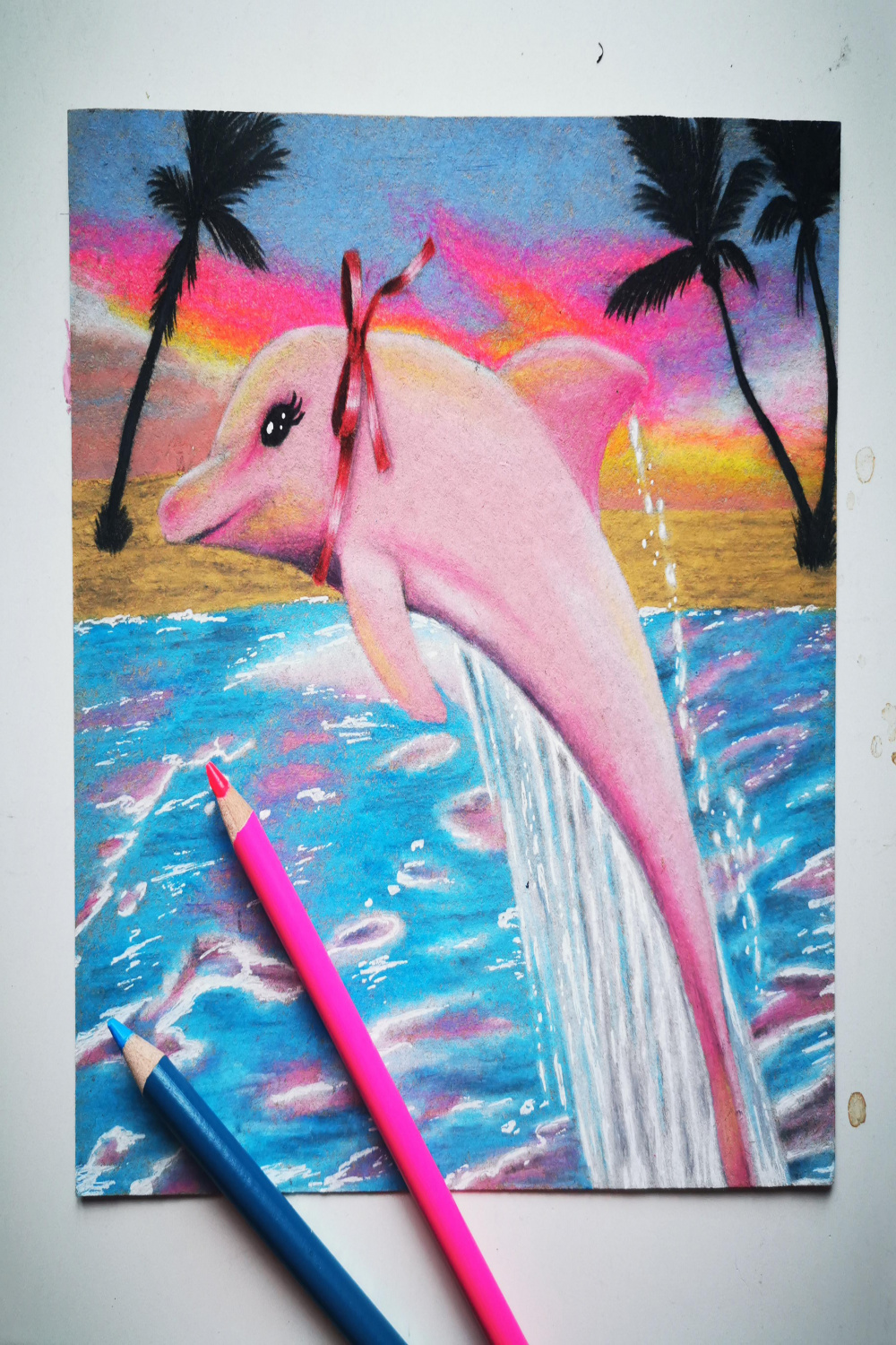 Cute dolphin drawing by my sister : r/aesthetic