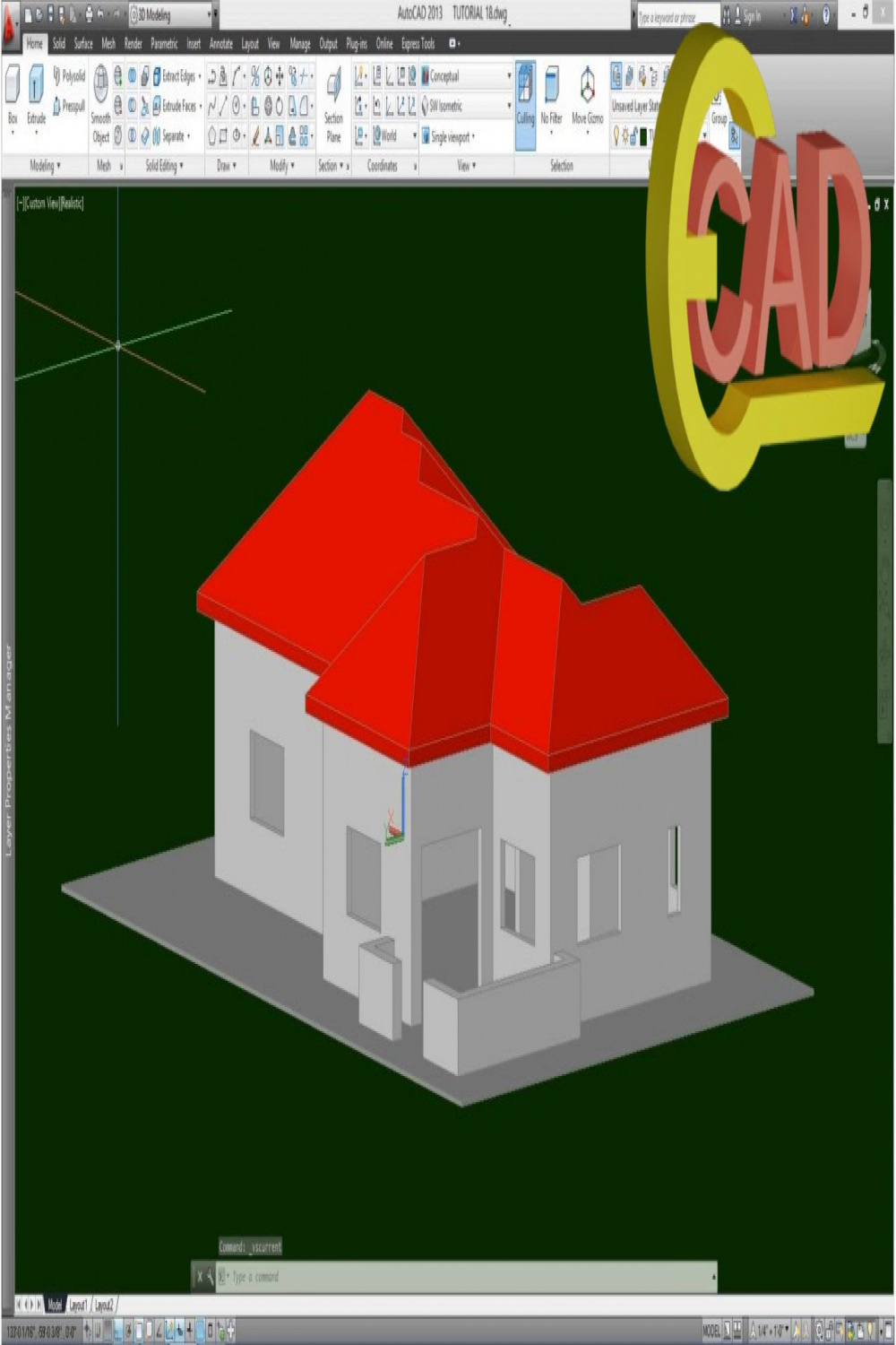 D HOUSE MODELING IN AutoCAD