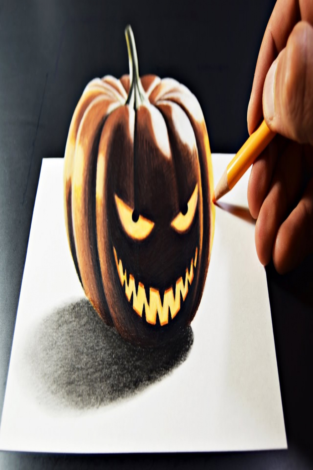 D Pumpkin Drawing - Kürbis Zeichnen