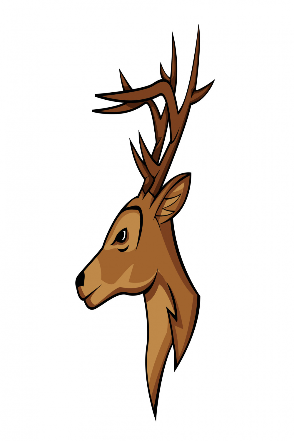 Deer Head Side View Illustration  Vector Art at Vecteezy