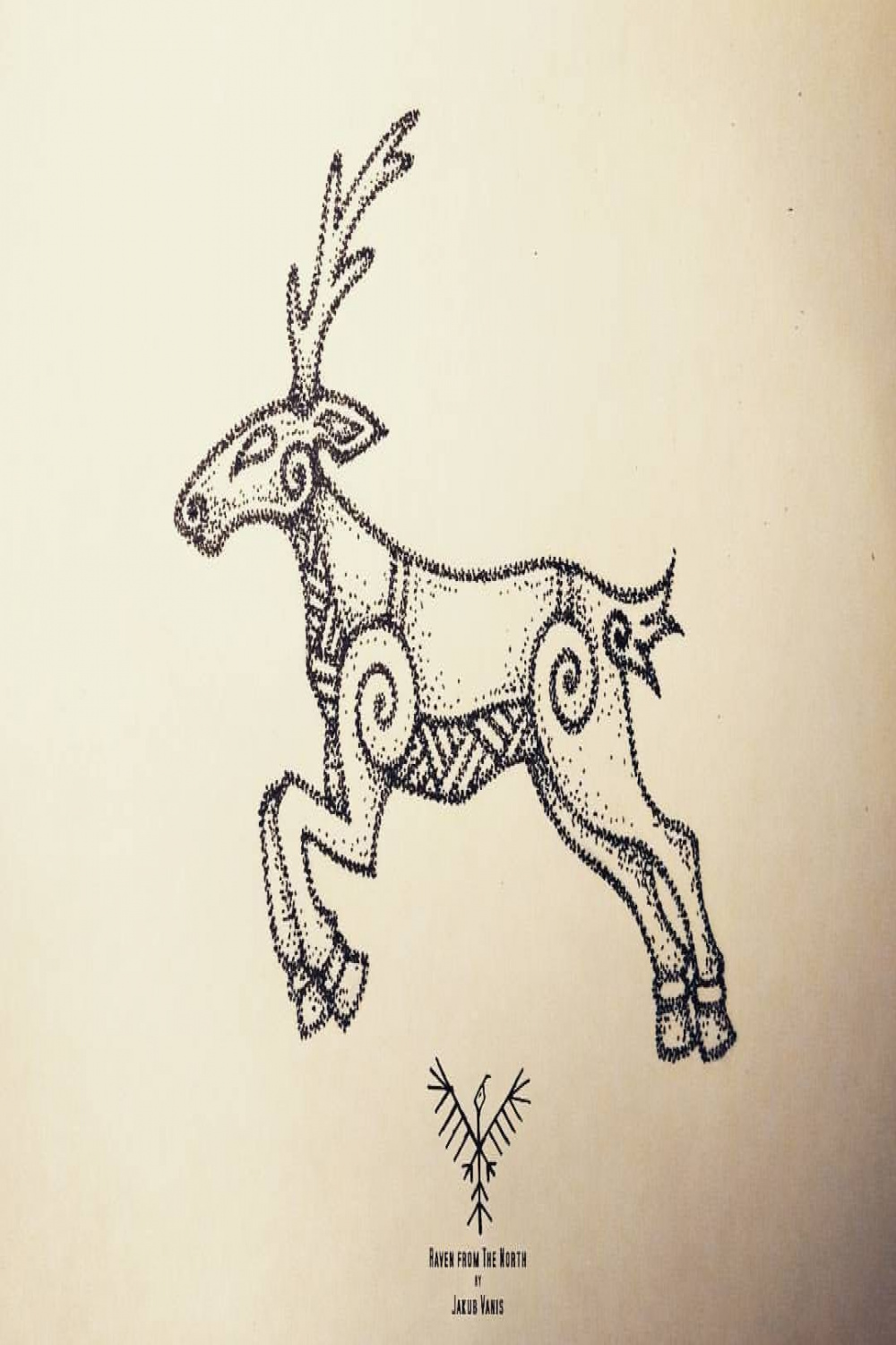 Deer tattoo design #drawing #illustration #stippling #pointilism