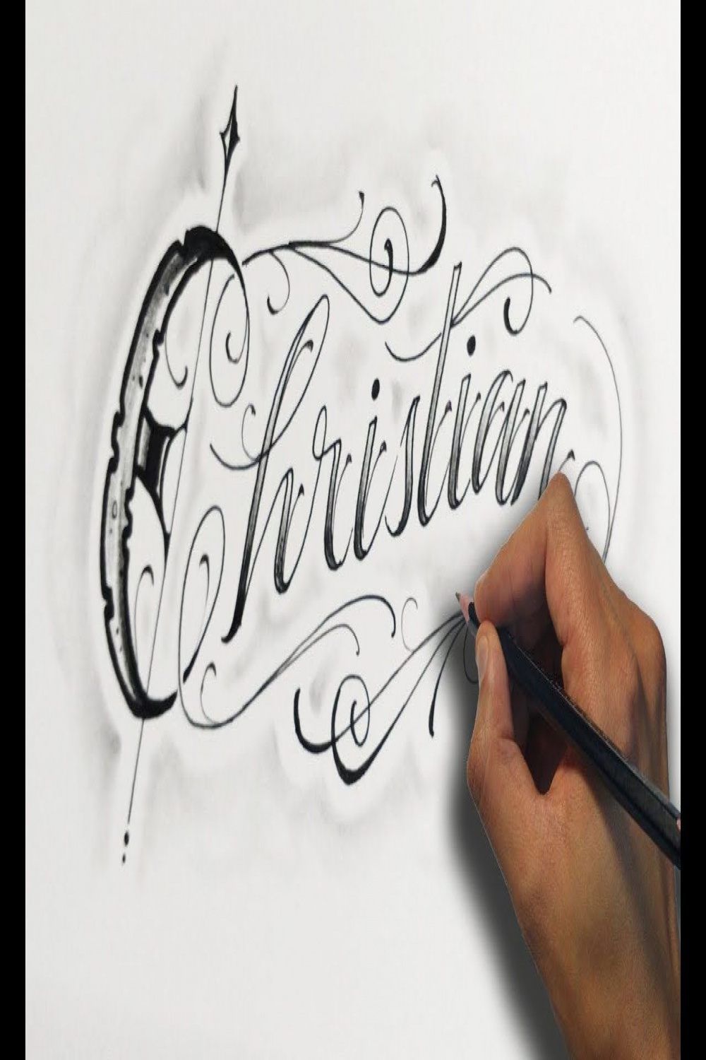 Dibujando letras Chicanas Christian ✍️ / Drawing lettering- Nosfe Ink  Tattoo  Tattoo name fonts, Christian tattoos, Tattoo lettering
