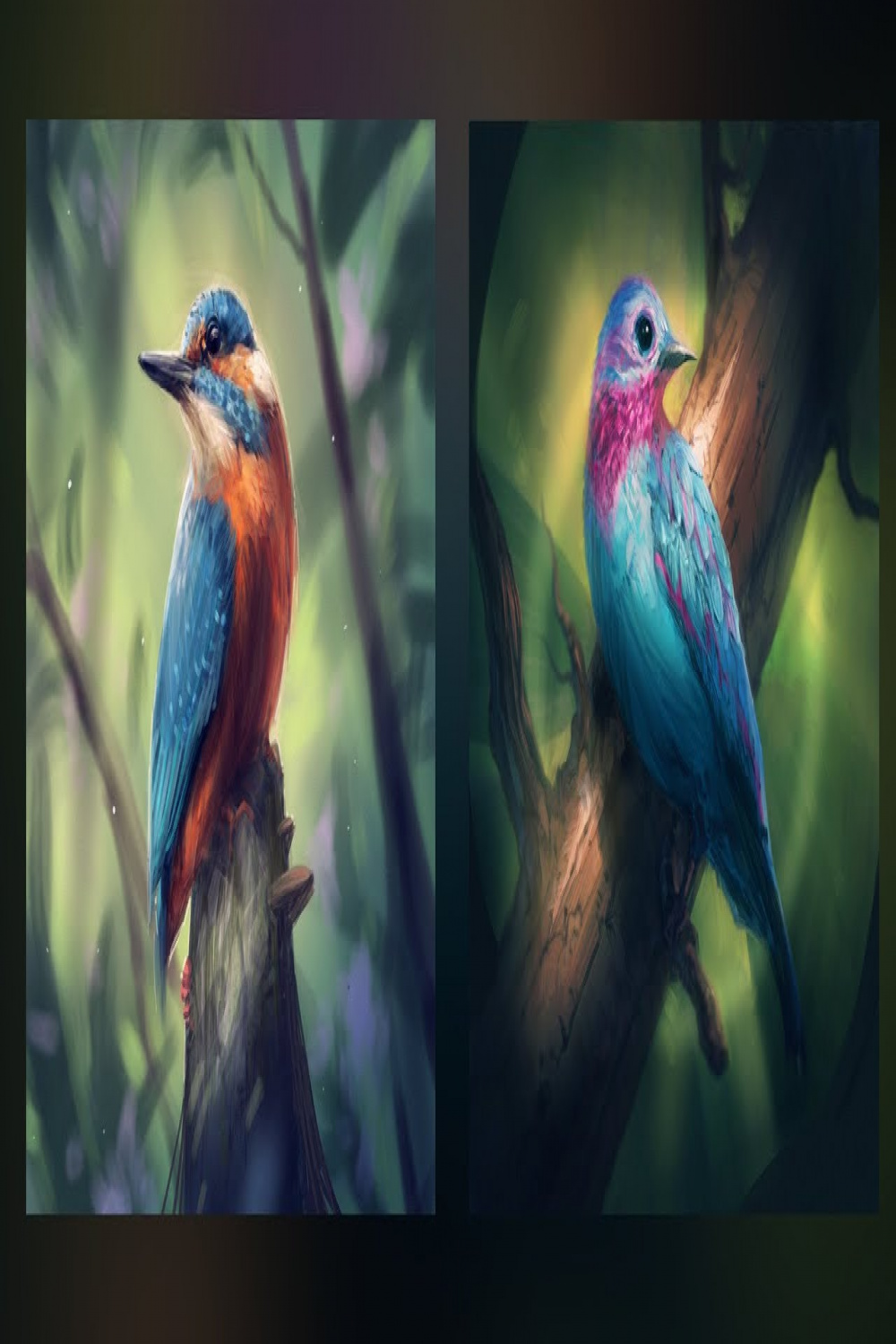 Digital Painting Timelapse - Two Birds - Procreate Drawing