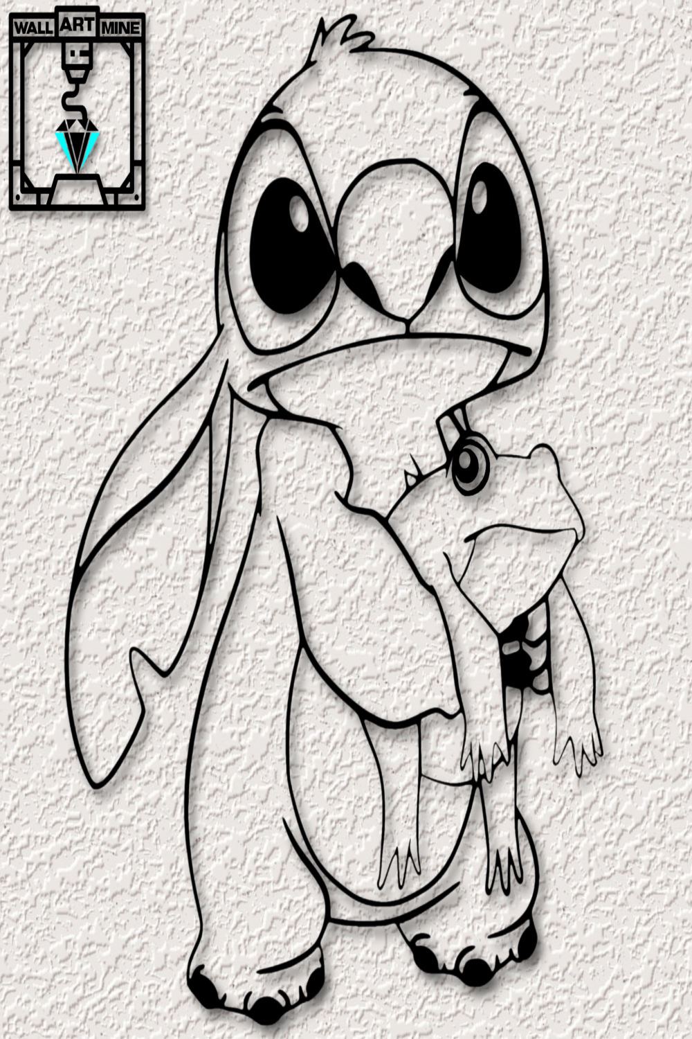 Disney Stitch wall art Stitch holding frog wall decor disney character