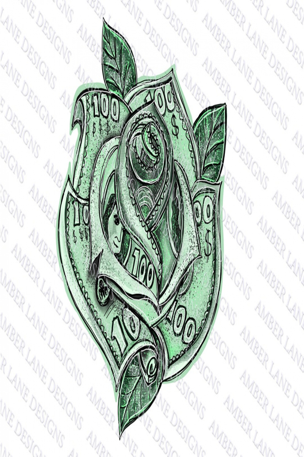 Dollar Bill Rose, Png File, Sublimation Design file Only - Etsy