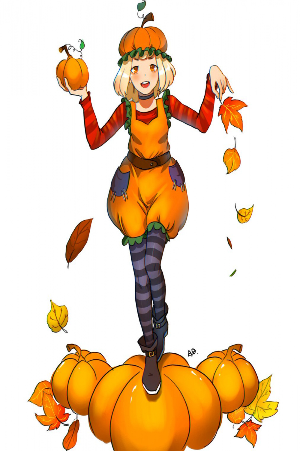 Domp 🐔 on X: "Did a random drawing of a pumpkin girl because I