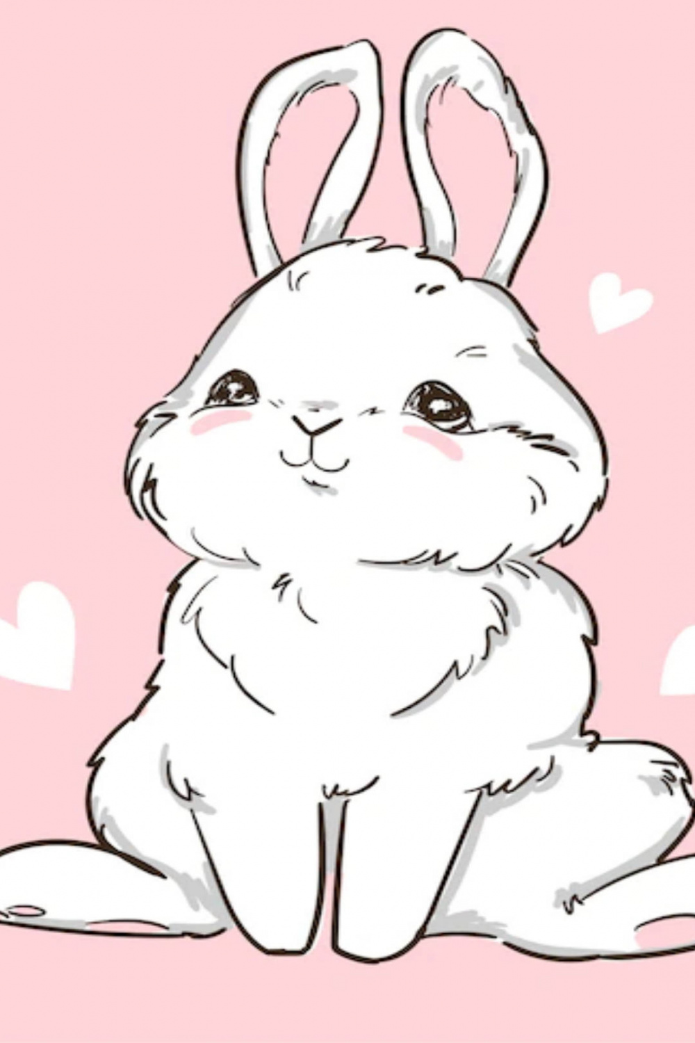 Download White Rabbit Digital Drawing Wallpaper  Wallpapers