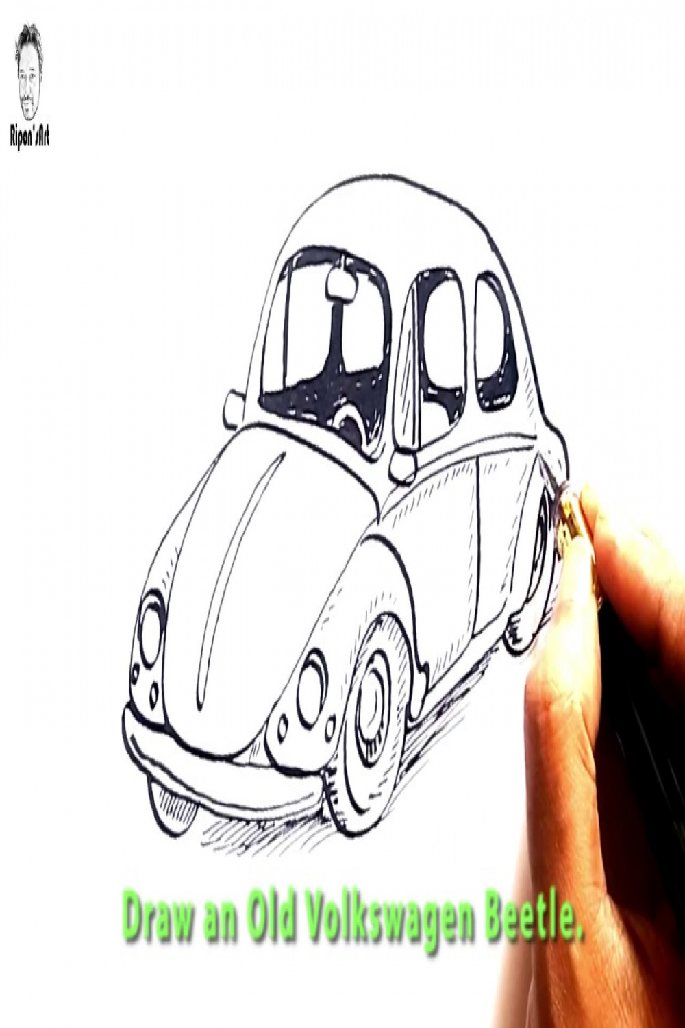Draw an Old Volkswagen Beetle Car