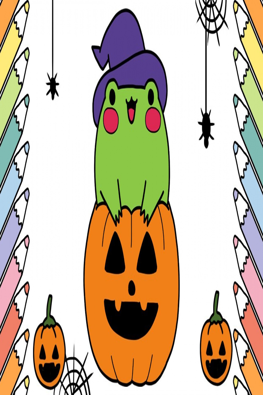 Drawing and Coloring HALLOWEEN FROG in Pumpkin for Kids and Toddlers Easy  Step by Step