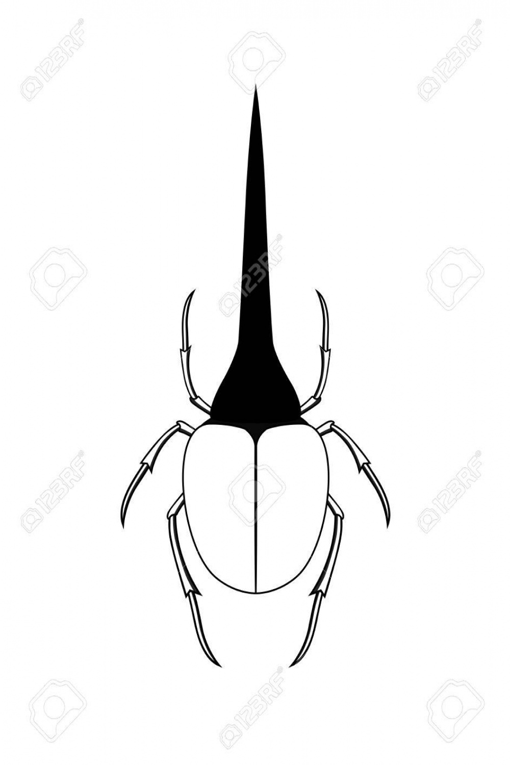 Drawing Art Of Hercules Beetle Insect Royalty Free SVG, Cliparts