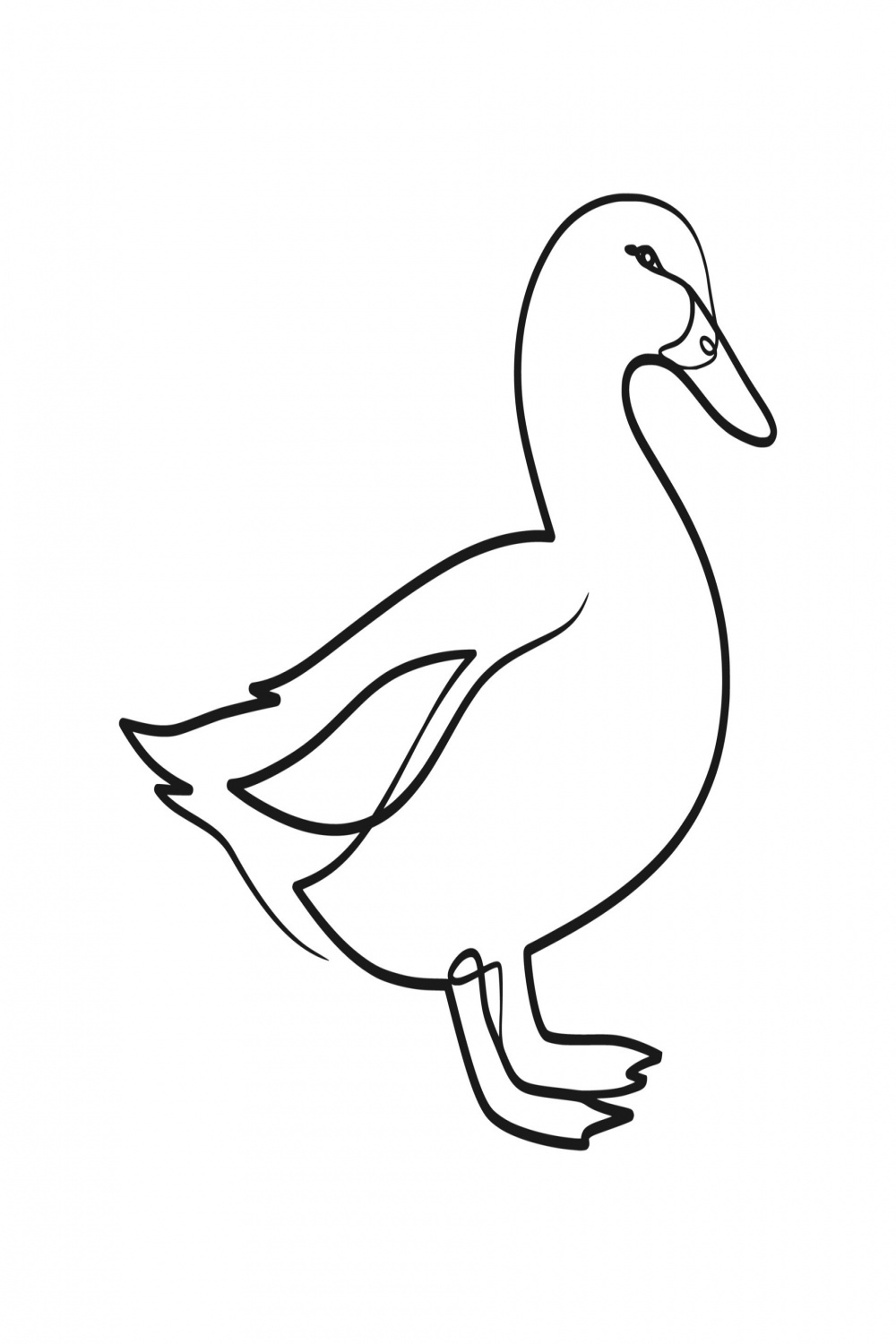 Duck continuous line art drawing  Vector Art at Vecteezy