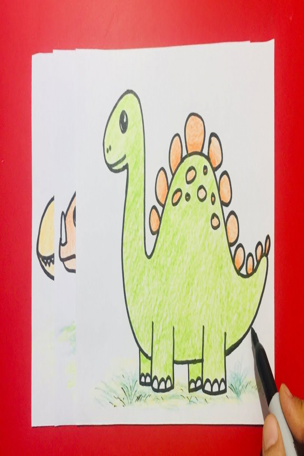 Easy and Simple Dinosaurs Drawing for kidsHow to Draw Cute Dinosaurs    Drawing for kids, Dinosaur drawing, Easy dinosaur drawing