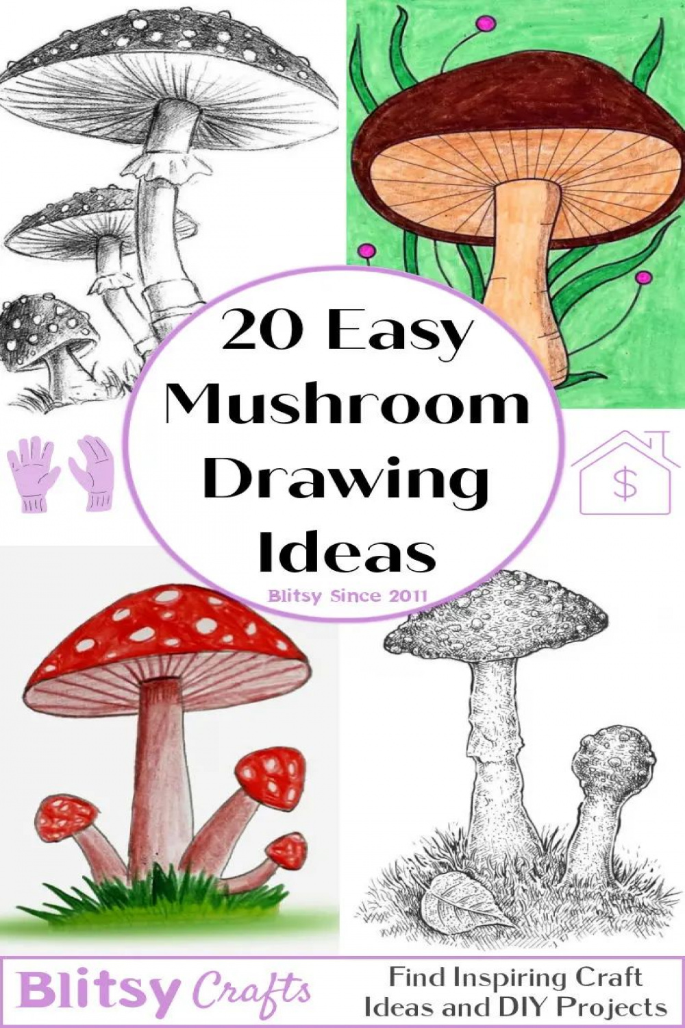 Easy Mushroom Drawing Ideas – How To Draw A Mushroom  Mushroom