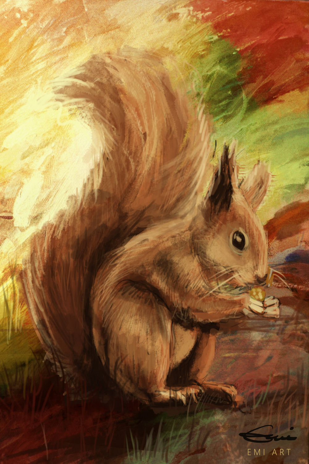Emilia Varga - Raccoon/squirrel illustration
