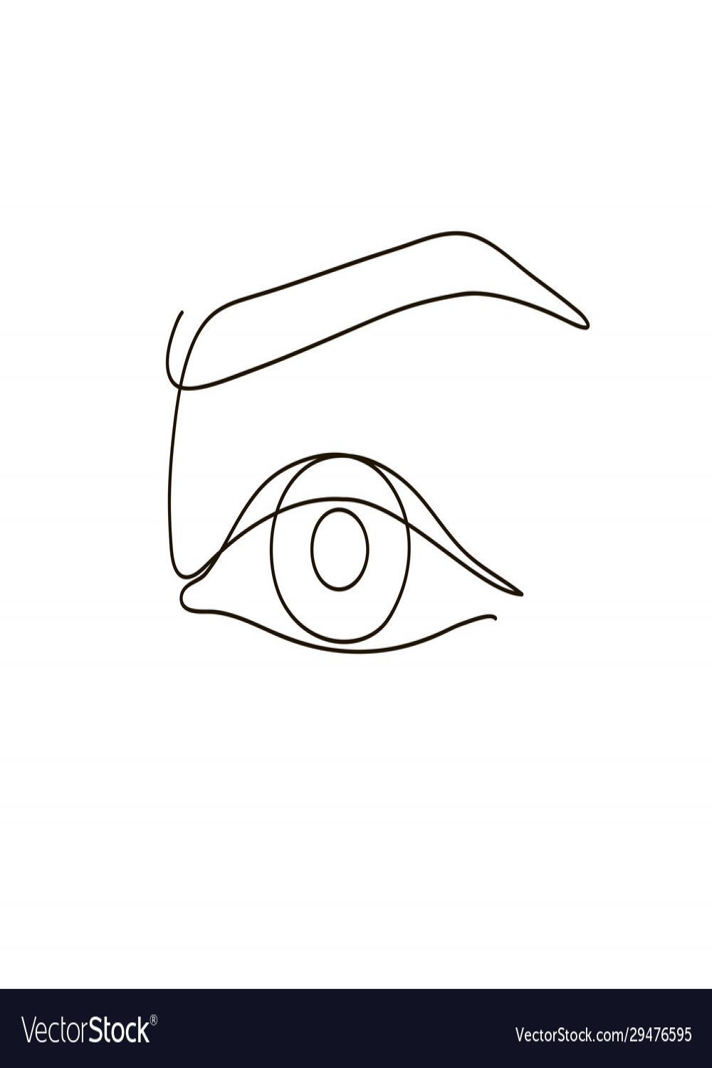 Eye black and white continuous line Royalty Free Vector