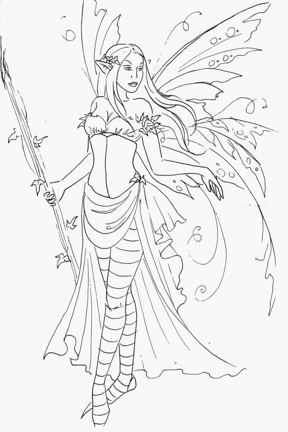 Fairy Queen Lineart by JannaFairyArt on DeviantArt